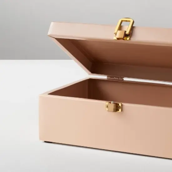 Large Desk Storage Metal Latch Box Peach Orange - Hearth & Hand&trade; with Magnolia image {2}