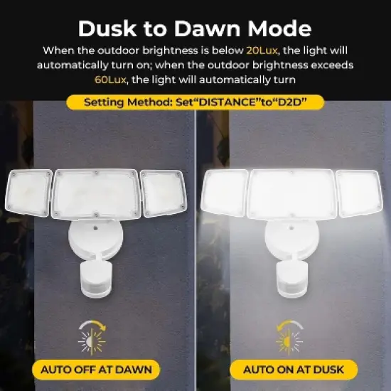 ZAFRO LED Flood Motion Sensor Outdoor Lights, 50W 5500LM 5000K Wet Location Waterproof,4 Lighting Modes, 4 Lighting Durations, White. image {3}