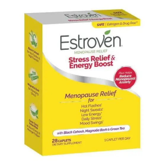 Estroven Menopause Relief + Stress Supplement Caplets - 28ct image {2}