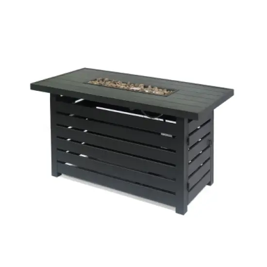 Rectangular Iron Propane Fire Pit With Built In Tank Storage And Outdoor Heating image {8}