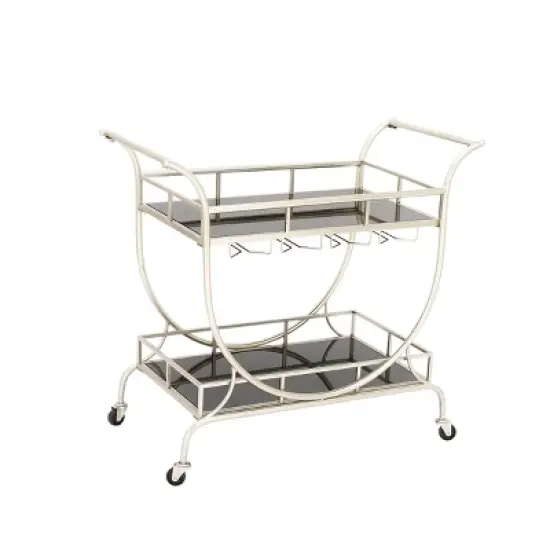 Modern 2 Tier Cart Silver - Olivia & May image {7}