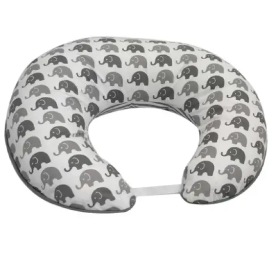 Bacati - 3 pc Elephants White Gray Hugster Feeding & Infant Support Nursing Pillow with 2 removable zippered covers image {7}