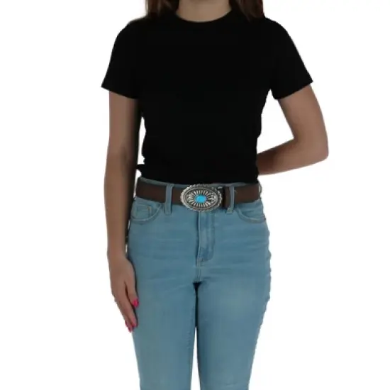Ariat Women's Western Belt with Turquoise Buckle image {3}