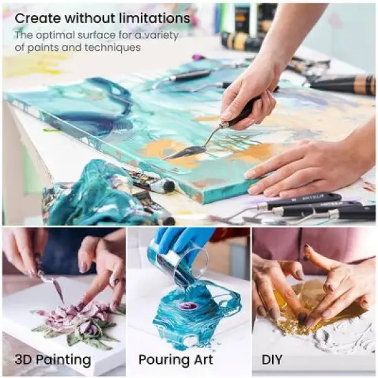 Arteza Stretched Canvas Value Pack, 30" x 40", Blank Canvas Boards for Painting - 2 Pack image {4}