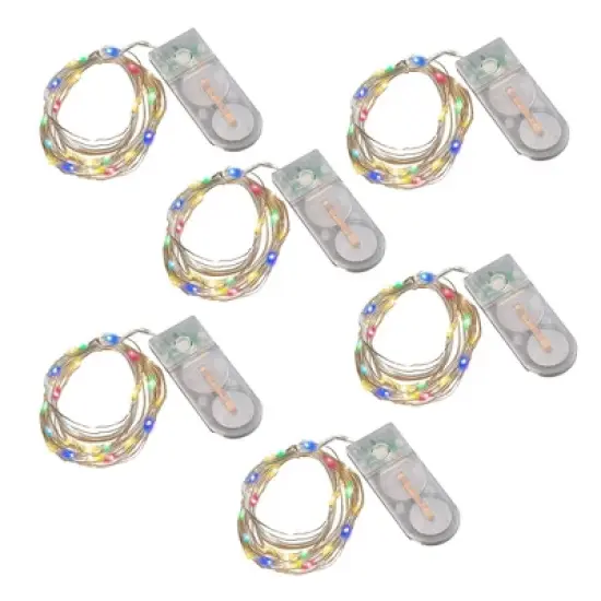 Lumabase 6ct Battery Operated LED Fairy String Lights Multicolor image {2}