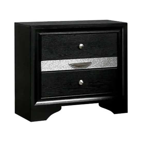 2pc Queen Whether by Bed with Nightstand Black - miBasics image {2}