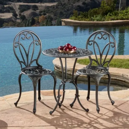 INFURNIC Patio Seating Sets Modern Outdoor Furniture Set Featuring Unique Design,Perfect for Gardens, Living Spaces, Black, 16.25"*19.25"*36.5" image {2}