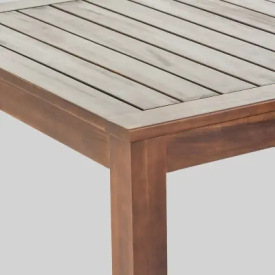 Newcastle 7pc Wood & Wicker Dining Set - Dark Brown - Christopher Knight Home image {5}