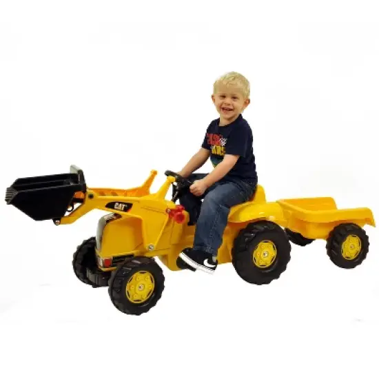 Caterpillar Kids' Tractor with Trailer Ride-On image {1}