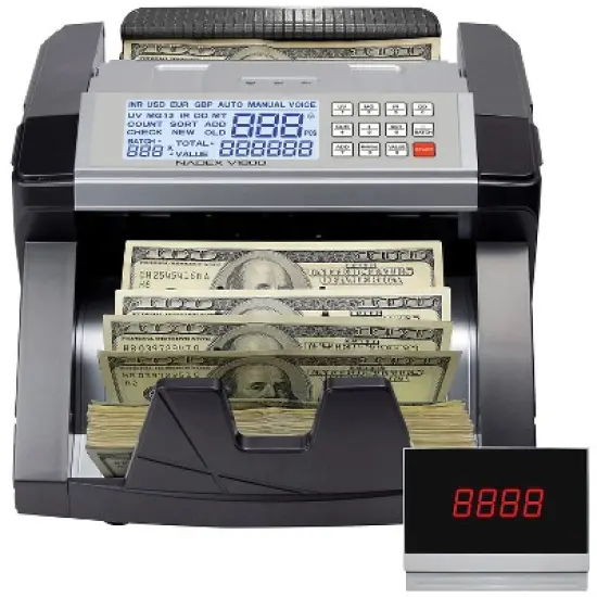 Nadex Coins&trade; V1800 Money Counter and Counterfeit Detector in Black image {2}