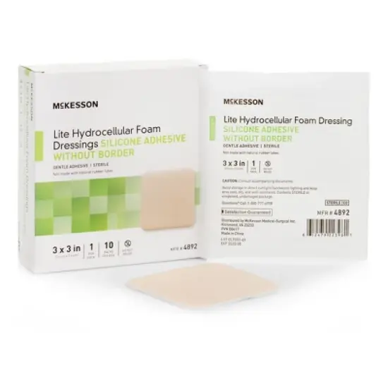 McKesson Lite Adhesive Silicone Foam Dressing No Border Sterile image {6}