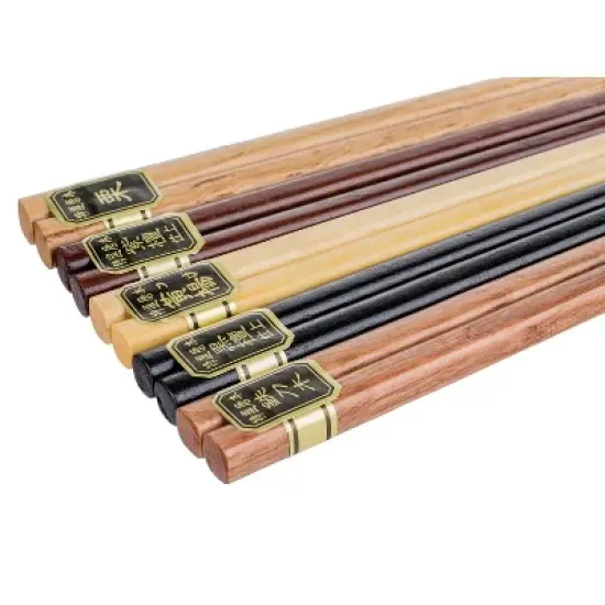 Heim Concept 5 Pair Organic Basic Hardwood Japanese Reusable Wood Chopsticks image {2}