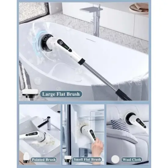Electric Spin Scrubber for Cleaning Bathroom: Cordless Power Shower Scrubber - Electric Cleaning Brush for Tile Tub image {4}
