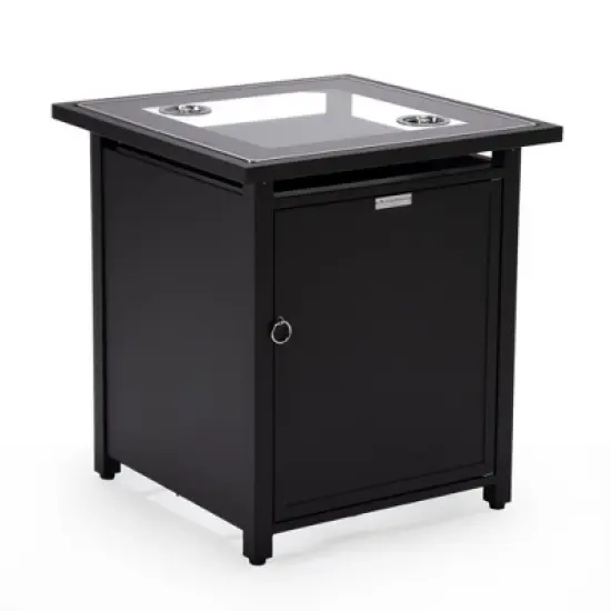 LeisureMod Walbrooke Patio Square Fire Pit and Tank Holder image {9}