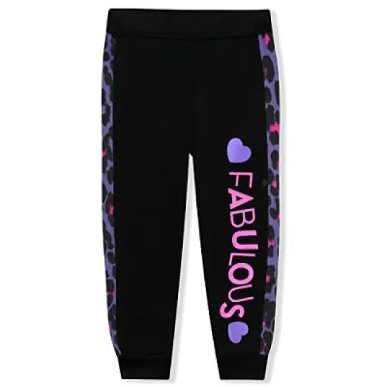 Disney Girl's 2-Pack Fabulous Minnie Mouse Graphic Pullover Sweatshirt and Jogger Pants Set, Leopard Print for kids image {1}