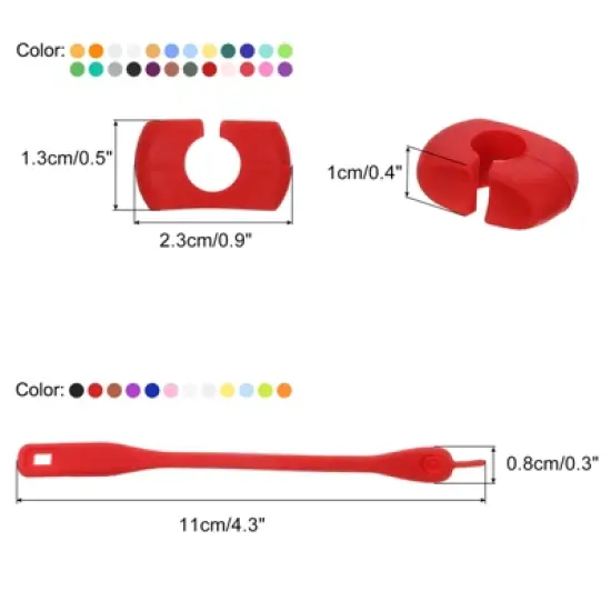 Unique Bargains Silicone Bright Colors Soft Lightweight Wine Glass Markers 48 Pcs image {2}