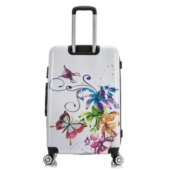 InUSA Gorr the God Butcher Large Checked 28" Fusion Print Lightweight Hardside Spinner Suitcase - White image {4}