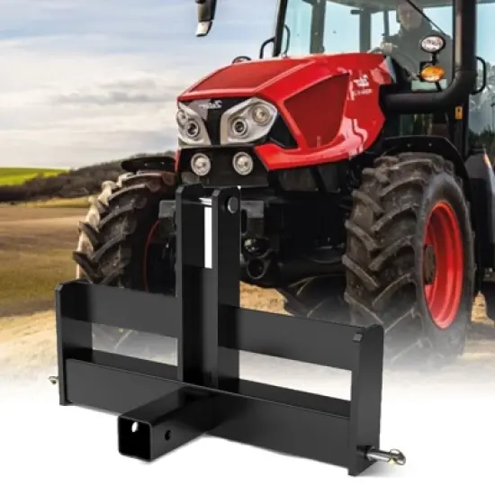 3 Point 2" Square Trailer Hitch Receiver for Category 1 Tractors, Versatile Tractor Tow Drawbar Adapter image {6}