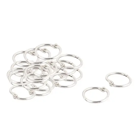 Unique Bargains Office Scrapbooking Book Loose Leaf Ring Keychain Metal Binder Clips 0.8x0.8x0.1inches Silver Tone 20 Pcs image {2}