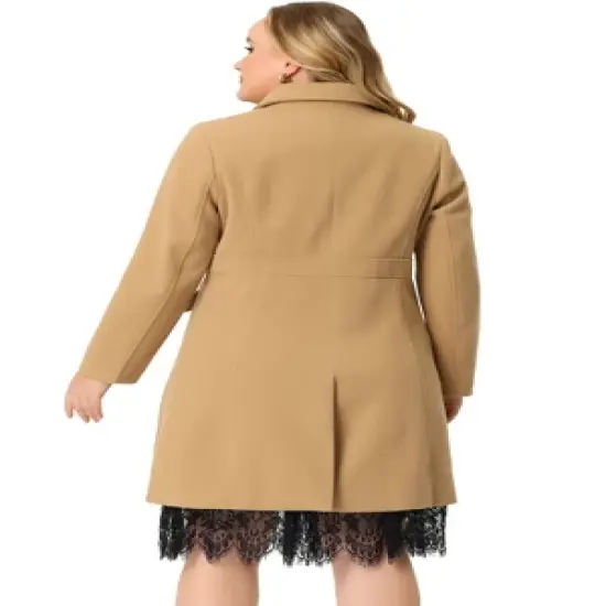 Agnes Orinda Women's Plus Size Winter Outerwear Single Breasted Long Overcoats image {3}