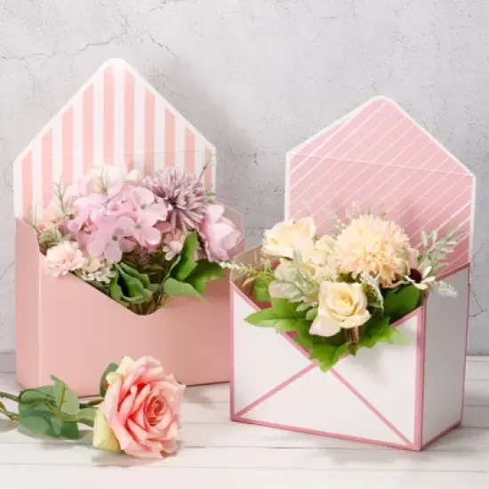 Unique Bargains Florist Bouquet Packaging Box Pack Envelope Paper Flower Gift Bag 5 Pcs image {4}