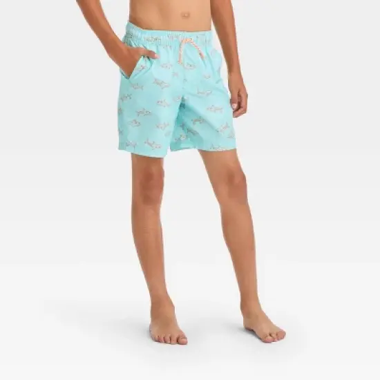 Boys' Sharks Printed Swim Shorts - Cat & Jack&trade; Blue image {3}
