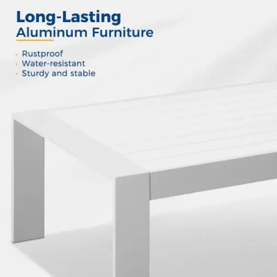 Gulches All-Weather Outdoor Coffee Table - Modern Rectangle Patio Coffee Table, Easy Assembly & Cleaning image {4}