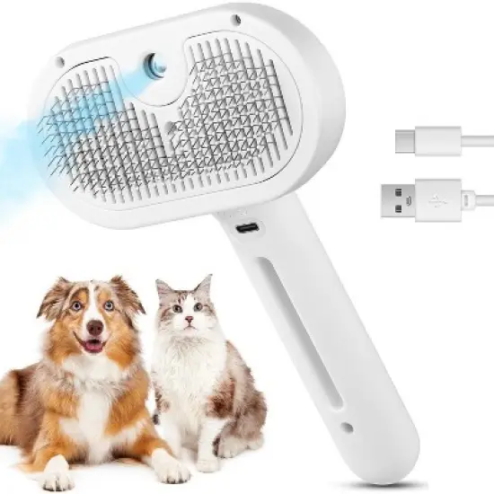 BABYYER 3 in 1 Cat Steam Brush, Pet Spray Hair Removal Comb for Shedding & Grooming, Water Brush for Cats Dogs Small Animals Long Short Haired image {11}