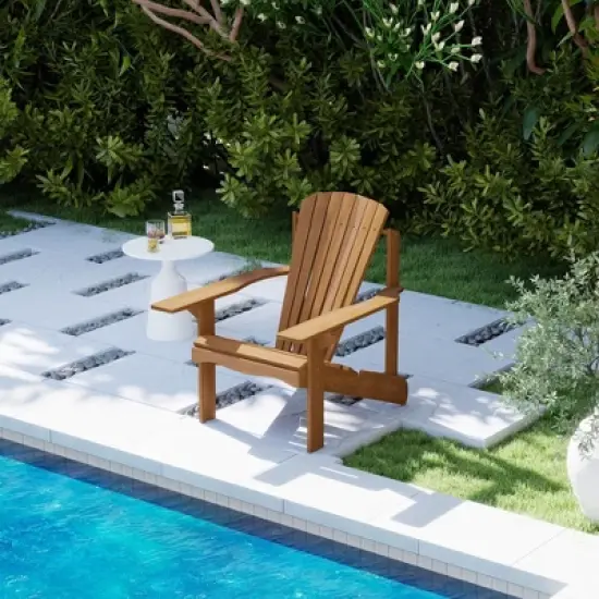 HOMLUX Large Ergonomic Outdoor Adirondack Chair Patio Accent Chair with Arm Rest, All-Weather image {1}