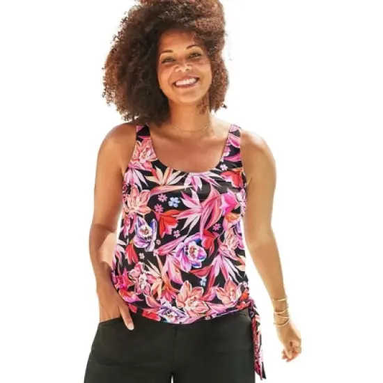 Swimsuits for All Women&rsquo;s Plus Size Side Tie Blouson Tankini Top image {12}
