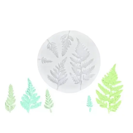 O'Creme Ferns Silicone Fondant Mold - 3" x 4" - White image {2}