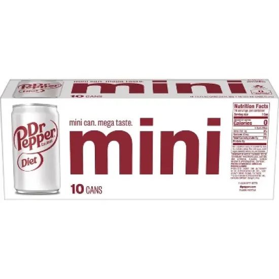 Diet Dr Pepper Soda - 10pk/7.5 fl oz Mini Cans image {3}