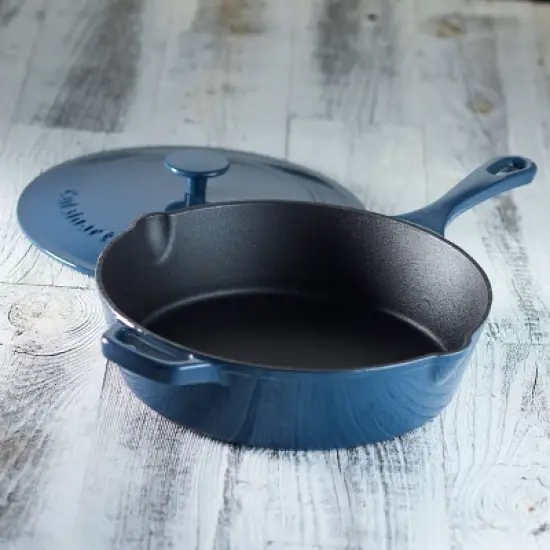 Cuisinart Chef's Classic 4.25qt Enameled Cast Iron Chicken Fryer CI45-30BG - Blue image {2}