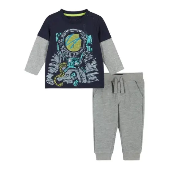 Andy & Evan  Infant  Boys Astronaut Long Sleeve Two-Fer Tee Set image {5}