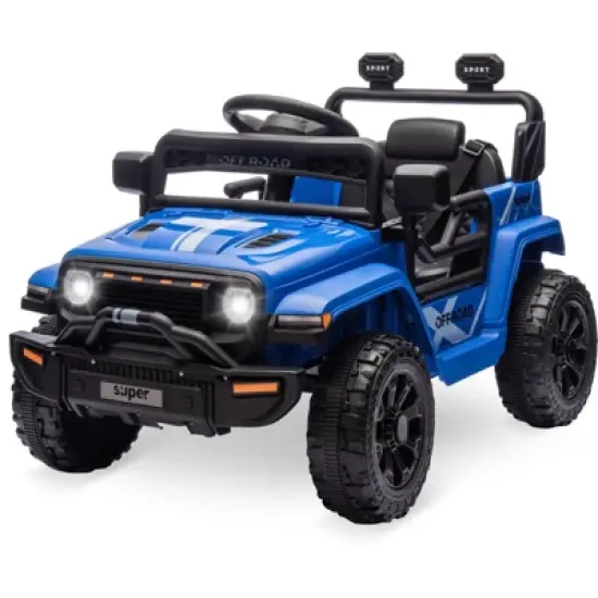 Ride On Truck for Kids, 12V Battery Powered Toy Car with Remote Control, LED Headlight and Music, 25W Toddler Electric Vehicles for Girls Boys 2-6 image {7}