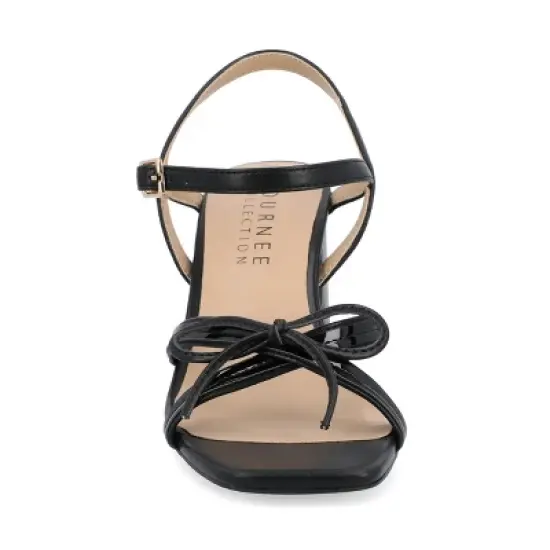 Journee Collection Womens Issmia Two Tone Covered Block Heel Multi Strap Sandals image {5}