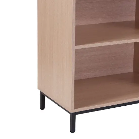 Emma and Oliver 4 Shelf 29.5"H Open Bookcase Storage in Oak Wood Grain Finish image {1}