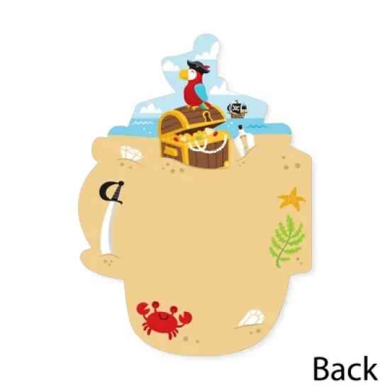 Big Dot of Happiness Pirate Ship Adventures - Shaped Thank You Cards - Skull Birthday Party Thank You Note Cards with Envelopes - Set of 12 image {3}