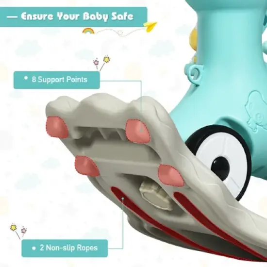 Costway Baby Rocking Horse 4 in 1 Kids Ride On Toy Push Car w/ Music Indoor Outdoor Gift image {8}