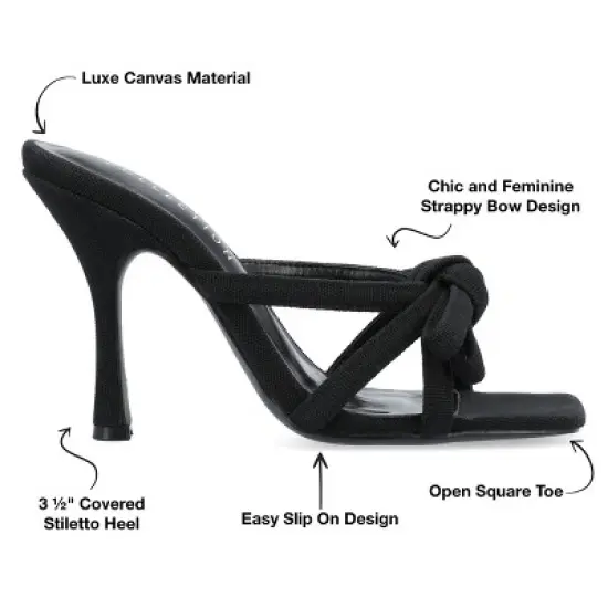 Journee Collection Womens Cilicia Slip On Multi Strap Open Toe Pumps image {7}