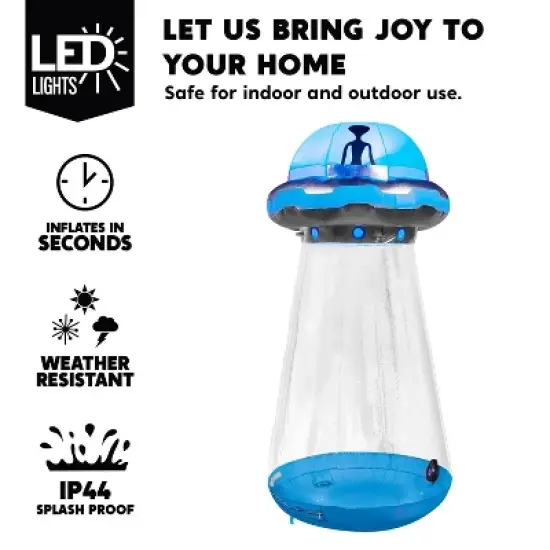 Joyfy 6 FT Tall Halloween Inflatable Outdoor Decoration, Inflatable UFO with Built-in LEDs for Halloween Party Yard Garden Lawn Outside Decoration image {2}