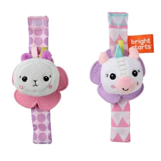 Bright Starts Rattle & Teether Wrist Pals Toy - Unicorn & Llama image {5}