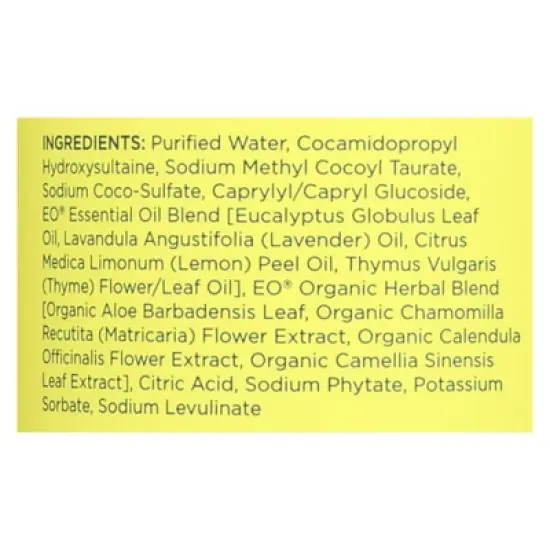EO Products Energizing Lemon and Eucalyptus Hand Soap - 12 fz image {4}