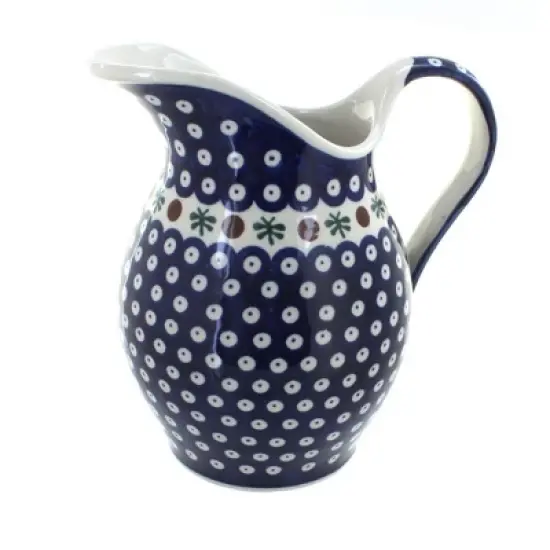 Blue Rose Polish Pottery 1160 Zaklady Pitcher image {8}