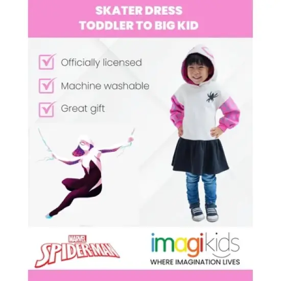 Marvel Spider-Man Spider-Gwen Ghost Spider Girls Fleece Skater Dress Toddler to Big Kid image {2}