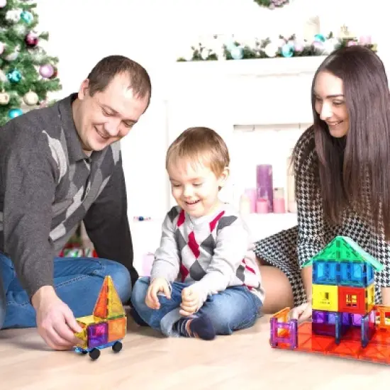 Skymags Magnetic Blocks Building Tiles for Kids 100 Pcs Set Toys Educational Inspirational Creative Open-Ended Play STEM Toys Building Toys Great Gift image {3}