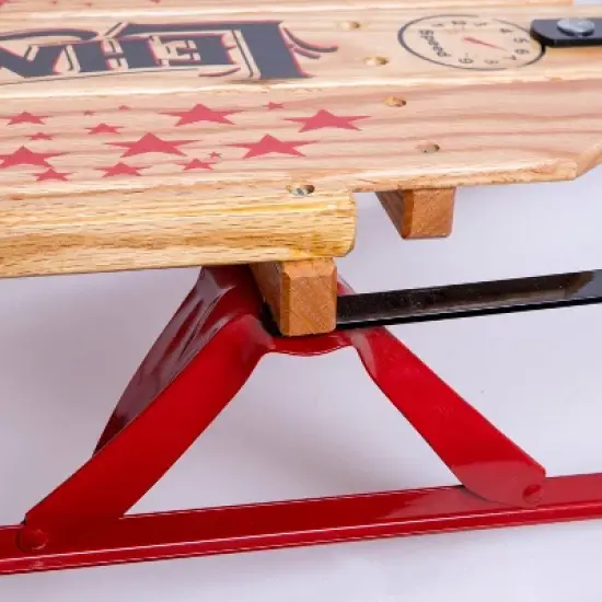 Lehman's Racer Amish Made Old Fashioned Solid Oak Steel Runner Sled image {3}