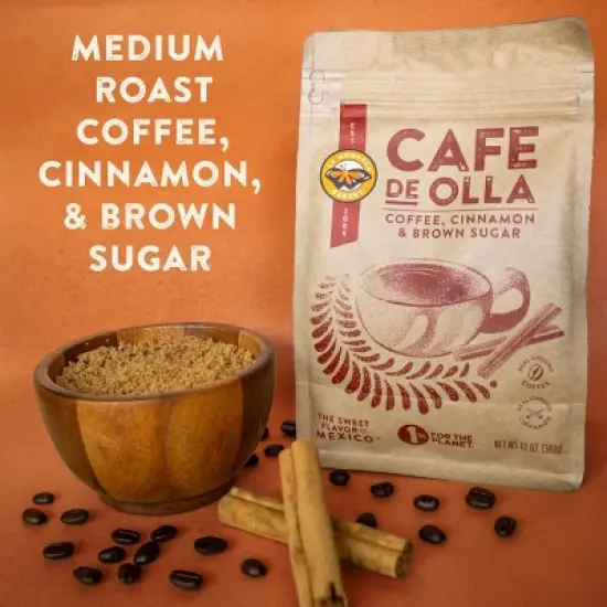 La Monarca Bakery Cafe De Olla Cinnamon and Brown Sugar Medium Roast Ground Coffee - 12oz image {3}