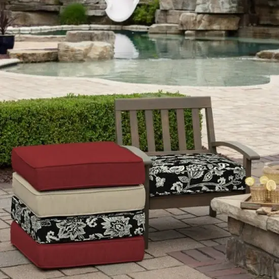 24" x 24" ProFoam Outdoor Deep Seat Bottom Cushion - Ashland Jacobean Black - Arden Selections image {3}