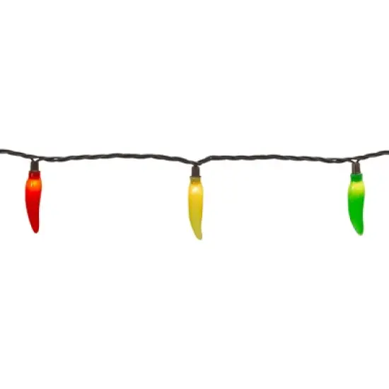 Northlight 35-Count Vibrantly Colored Chili Pepper String Light Set, 22.5' Brown Wire image {2}